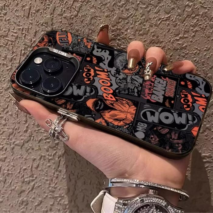 Gambar CASING CASE IPHONE 15 14 13 12 11 XXS XR 7 8 PLUS + PRO BOOM - HITAM-ORANGE, 15/+/Pro/Promax dari SweetyCase undefined Tokopedia