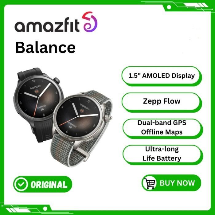 Amazfit Balance Smart Watch inch AMOLED Display Dual Band GPS 150 Sport  Modes 5ATM Water Resistant original midnight di Store Xiomai Tokopedia