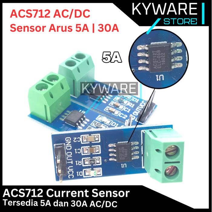 Gambar ACS712 Hall Effect Current Sensor Arus 5A 20A 30A Module ACS 712 - ACS712 5A dari Kyware undefined Tokopedia