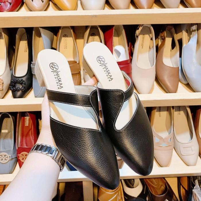 Gambar Tutong Kulit asli Wanita Sandal sepatu Papirut - Hitam, 36 dari papirut store undefined Tokopedia