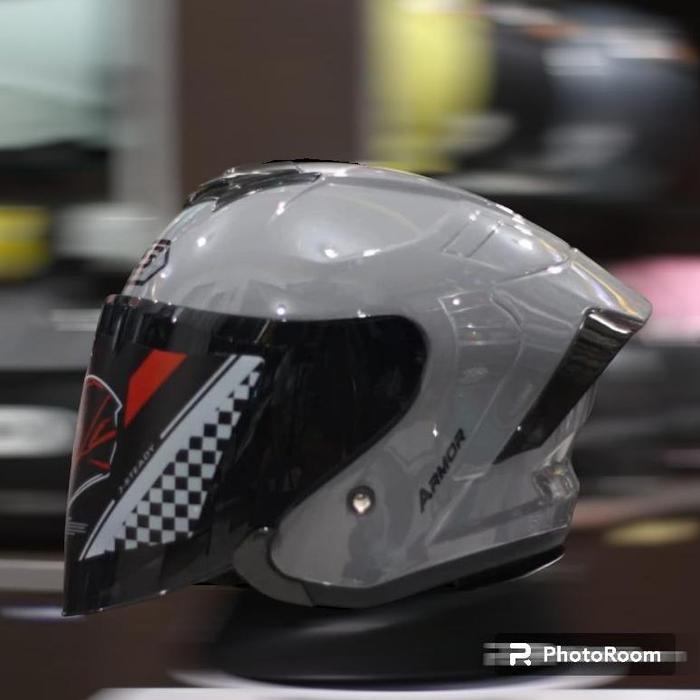 Gambar ~Harga Special~ HELM JS ARMOR MOTIF DAN POLOS ORIGINAL 100% / / Helm Js Armor Yakuza Paket Ganteng || Motif Leopard Aquamarine & Polos SNI Desa / Helm JS ARMOR Motif Redbull Paket ganteng spoiler 3D /Helm JS ARMOR Half Face Motif Leopard Kaca Silver SN - POLOS GREY GLOS, M dari Winer Shoop undefined Tokopedia