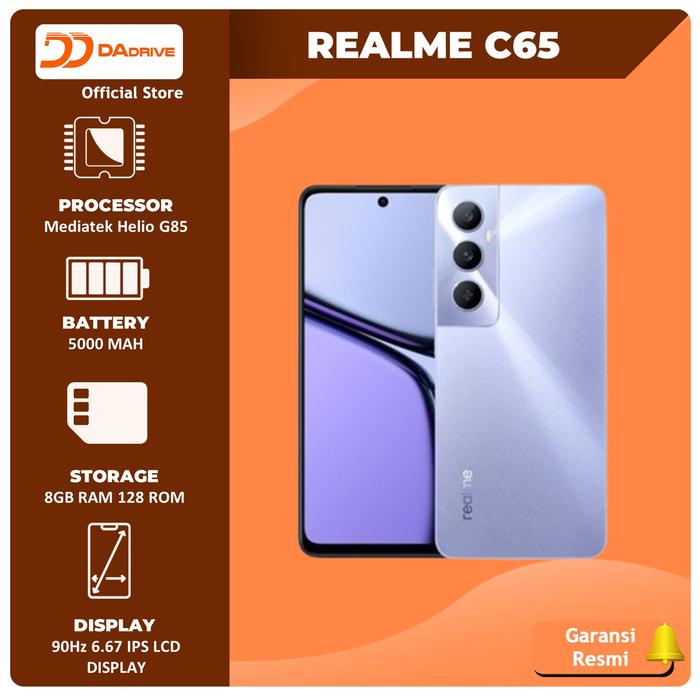 Gambar Realme C65 NFC 8/128 Garansi Resmi Realme Indonesia - PURPLE, NON BUNDLE dari Digital Advance undefined Tokopedia