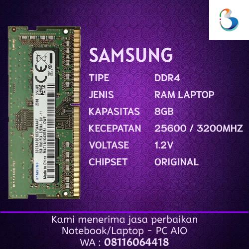 8gb Pc25600 3200mhz Ram 8gb Ddr4 3200mhz Samsung Jual Sodimm