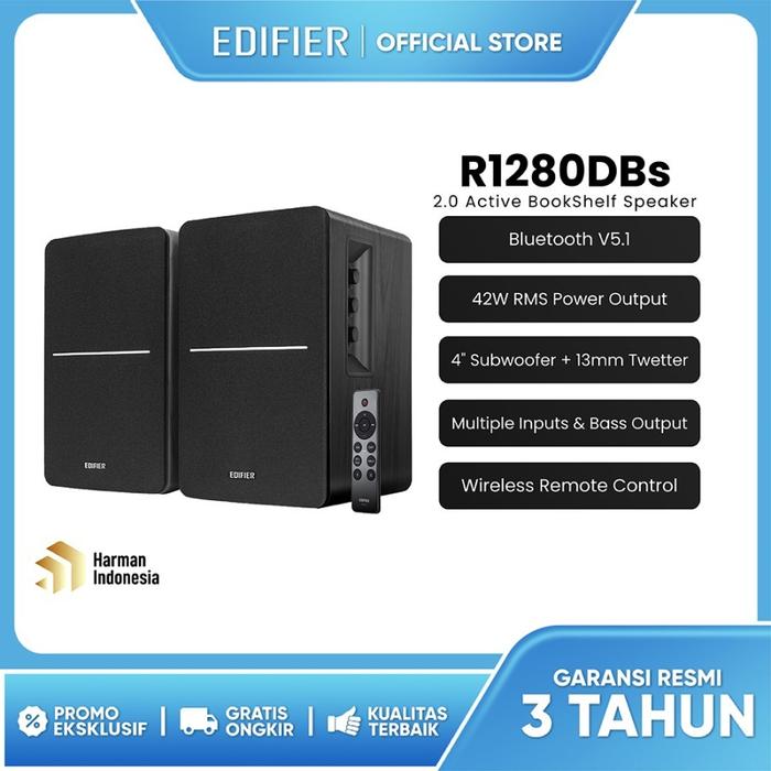 Gambar EDIFIER R1280DBs 2.0 Active Bookshelf Speaker - Hitam dari Starcomp Solo undefined Tokopedia