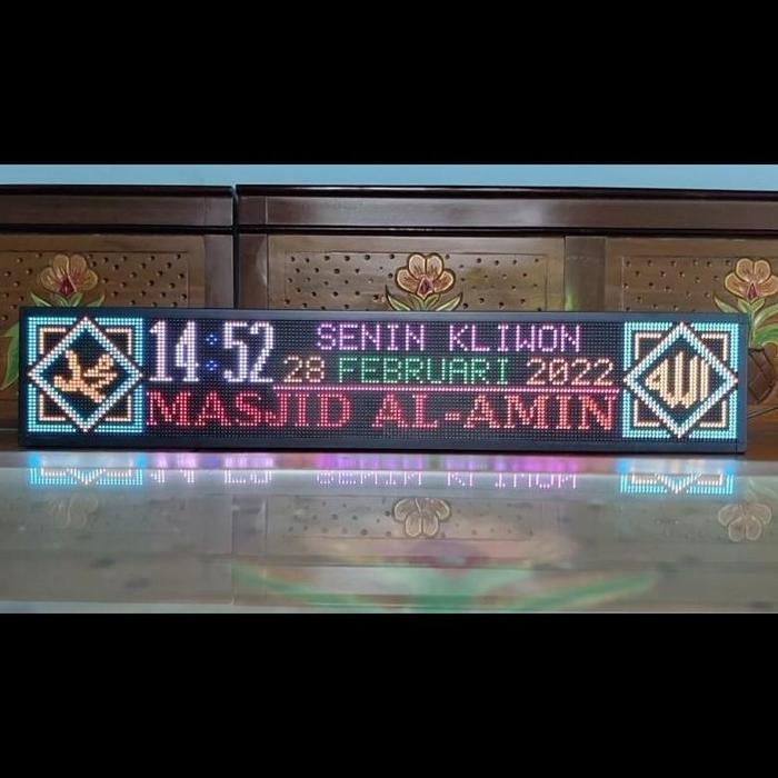 Gambar Jam Digital jadwal sholat Running text ukuran 20cm x100cm / jam sholat masjid - Non Tartil dari decoration 4 undefined Tokopedia