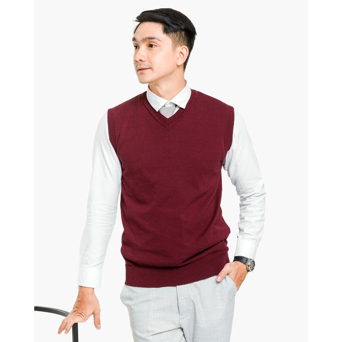 Promo Sweater Rajut Pria Gomuda - Vest/Rompi Hitam - Maroon, XXL - Kota ...