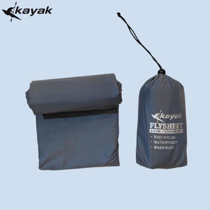 Gambar Flysheet Kayak Waterproof 2 x 3 Meter - Abu Muda dari Kayak Outdoor Kota Bogor Tokopedia