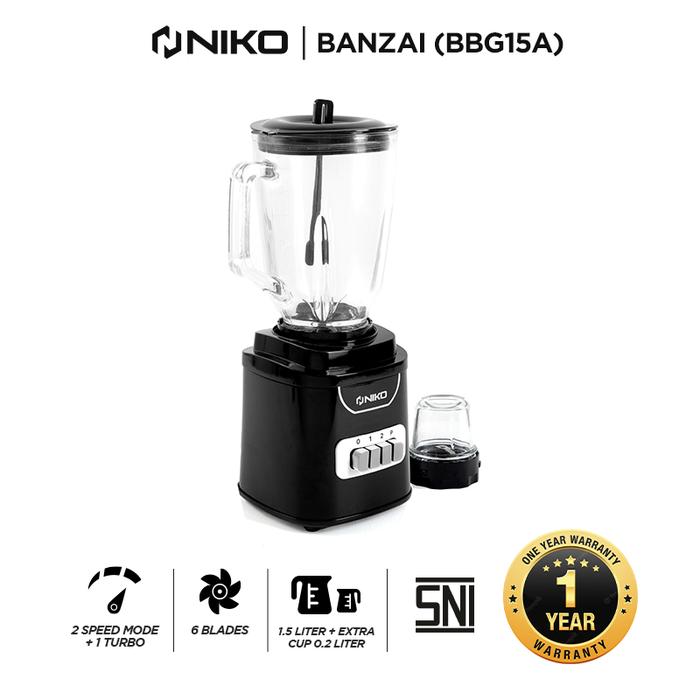 Gambar Blender NIKO BANZAI BBG 15A l GARANSI RESMI - Hitam dari Niko Indonesia undefined Tokopedia