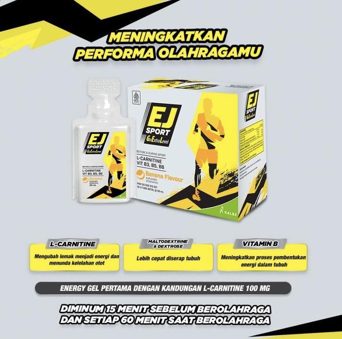 Gambar ORIGINAL EJ EXTRA JOSS SPORT GEL BANANA ORANGE SUPLEMEN KESEHATAN ENERGI MURAH RASA PISANG DAN ORANGE (PACK) - BANANA dari Alam-lestari undefined Tokopedia