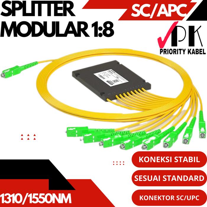 Gambar Pasif Splitter 1:8 Modular SC UPC/APC Passive Spliter Coupler 1/8 SC UPC SC APC Fiber Optic - APC (Hijau) dari Priority Kabel undefined Tokopedia
