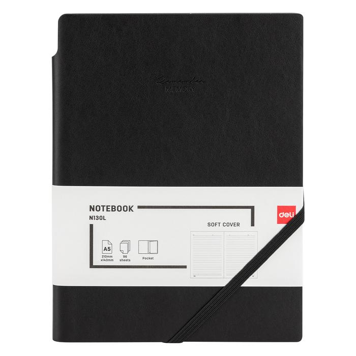 Gambar Deli Leather Cover Notebook Buku Catatan Agenda Kulit A5 96 Lbr EN130L - Hitam dari Deli Office Automative undefined Tokopedia