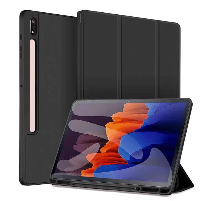 Gambar Flip Soft Case Polos for Samsung Galaxy Tab S10 S9 S8 S7 S6 Lite FE A9 Plus Casing Cover Tablet - Hitam, Tab A9+ dari nucleo undefined Tokopedia