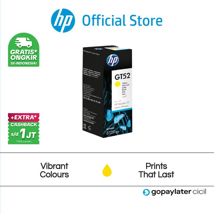 Gambar Tinta Printer HP Original GT52 Cyan / Yellow / Magenta - Yellow dari HP Indonesia undefined Tokopedia