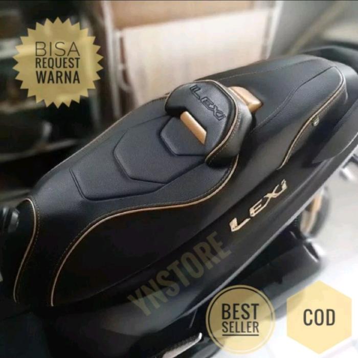 Gambar Kulit Cover Jok Yamaha Lexi Custom - Hitam List Gold, Lexi dari Dandi St0re undefined Tokopedia