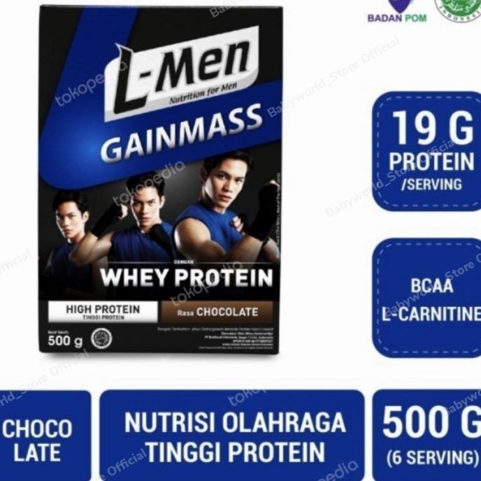 Gambar Terlaris L-Men Gain Mass Susu Nutrisi Pria Whey Protein Coklat 500Gr dari Retro Chic&#39;s undefined Tokopedia