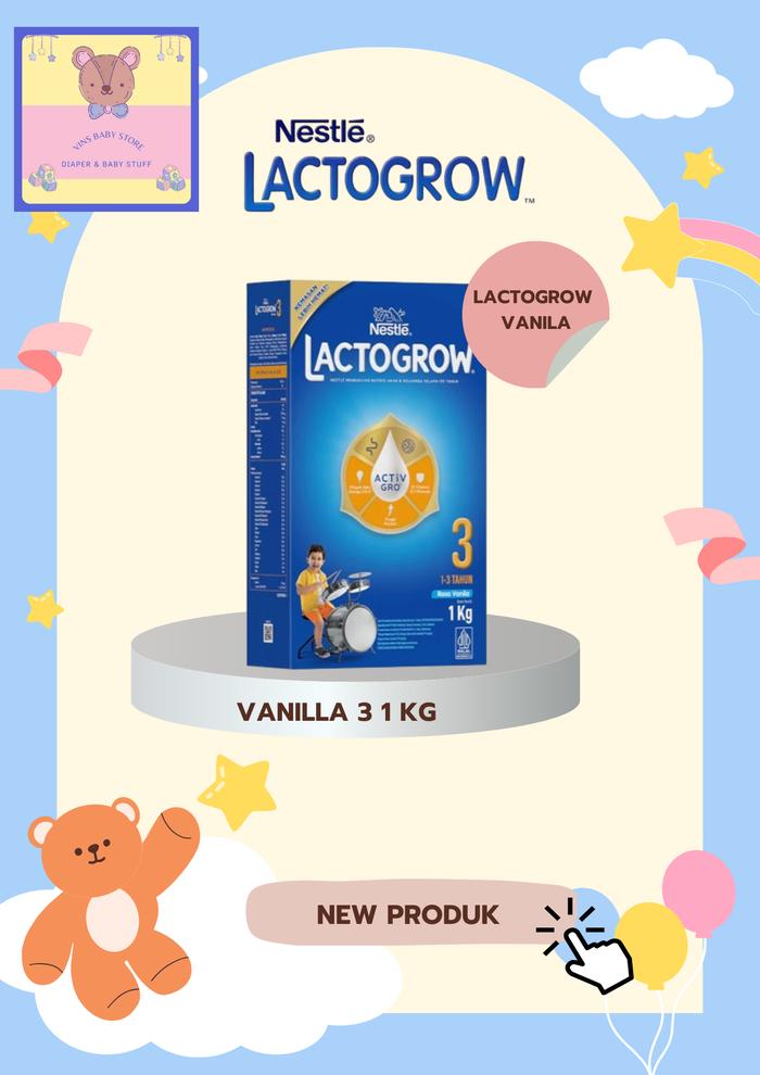 Gambar LACTOGROW 3 Vanila Susu Box 1000 g 1 kg dari vins baby store undefined Tokopedia