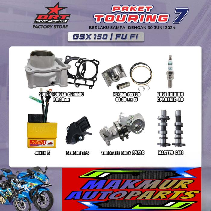 Gambar PAKET TOURING BRT 7 GSX 150 SATRIA FU FI BORE UP (BINTANG RACING TEAM) dari MakmurAutoparts-2 undefined Tokopedia