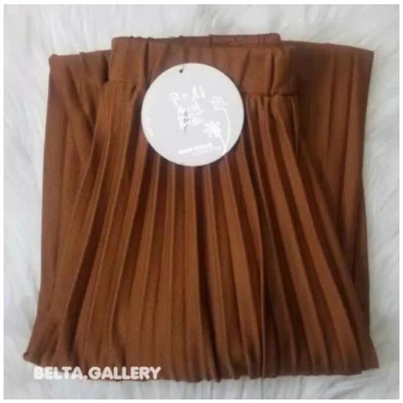 Gambar Rok Plisket Panjang Lebar Mongle Import Premium Tebal Prisket Umbrella Dewasa - Bata, All Size dari Belta Gallery undefined Tokopedia