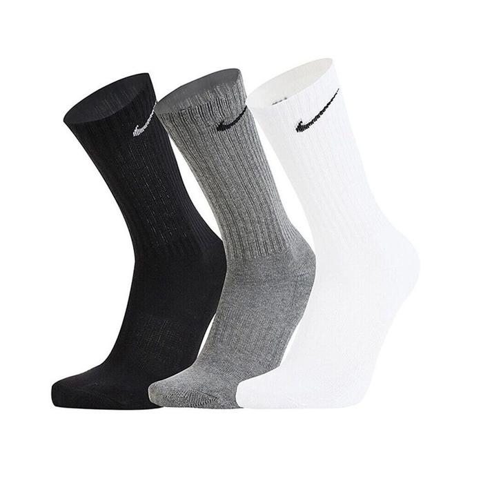 Kaos Kaki NIKE Everyday Lightweight Crew Socks Black White Original Mix, S