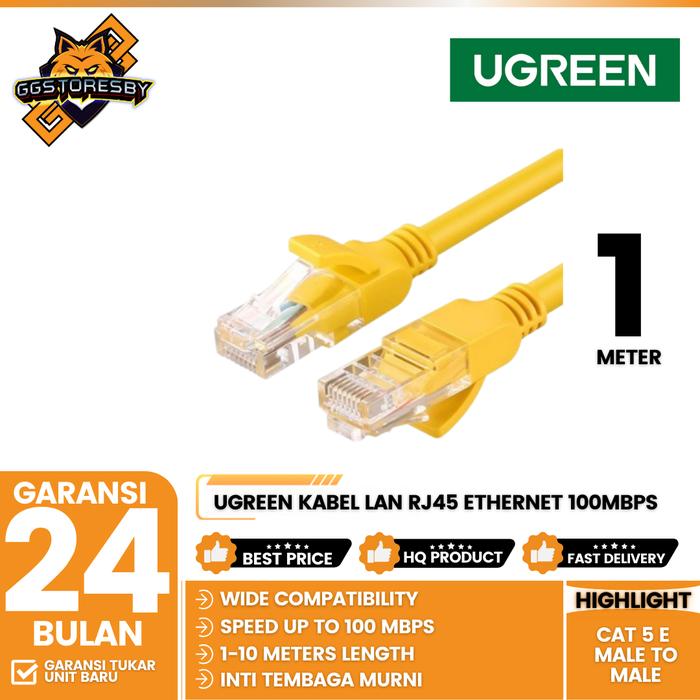 Gambar UGREEN Kabel LAN RJ45 Cat 5e UTP GIGABITE Ethernet 100mbps - 11230 1MTR dari GGSTORESBY Kota Surabaya Tokopedia