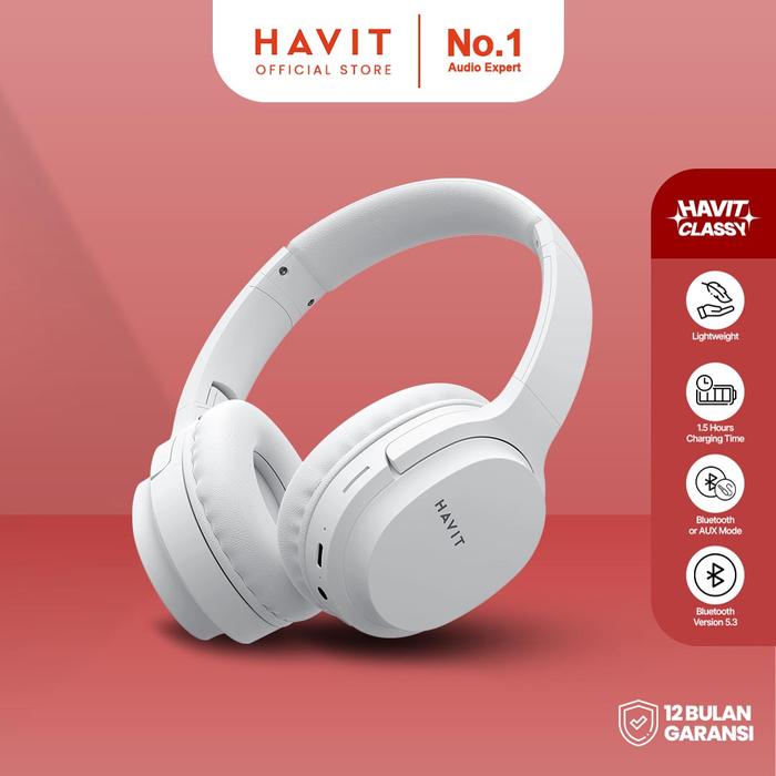Gambar Havit i62 Wireless BT Headphones Over Ear Stereo - White dari Havit Indonesia Official Store undefined Tokopedia