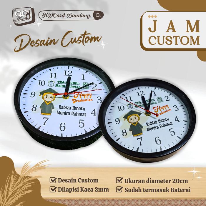 Gambar Jam Dinding Custom Kado Ultah, Pernikahan, Wisuda Custom Foto Tanpa Minimal Order - Jam Bulat, 1-10 pcs dari Hdcardbandung undefined Tokopedia