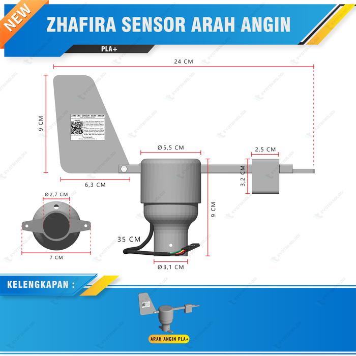 Gambar Evoteknologi Sensor Arah Angin Wind Direction Support Arduino ESP32 NodeMCU - PLA+ dari Evoteknologi undefined Tokopedia