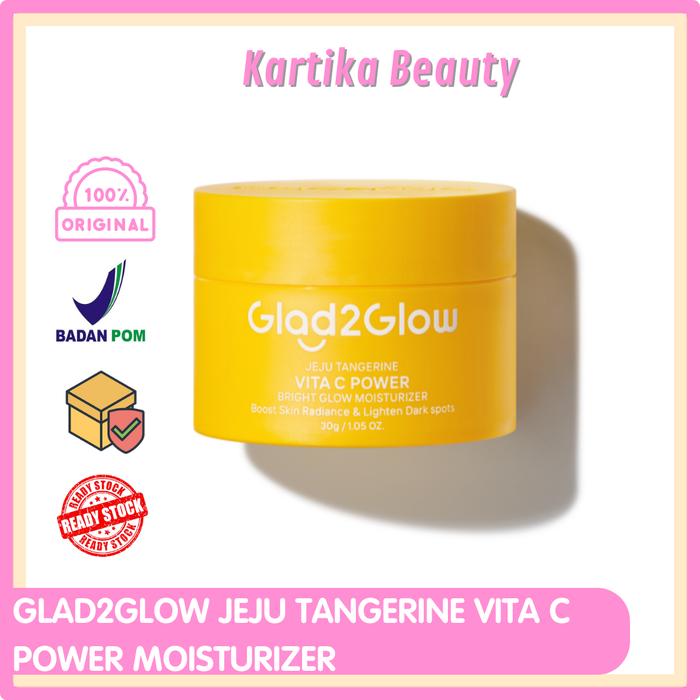 Gambar GLAD2GLOW JEJU TANGERINE VITA C POWER BRIGHT GLOW MOISTURIZER 30GR - PELEMBAB WAJAH VITAMIN C UNTUK MENCERAHKAN KULIT KUSAM dari kartikabeauty undefined Tokopedia
