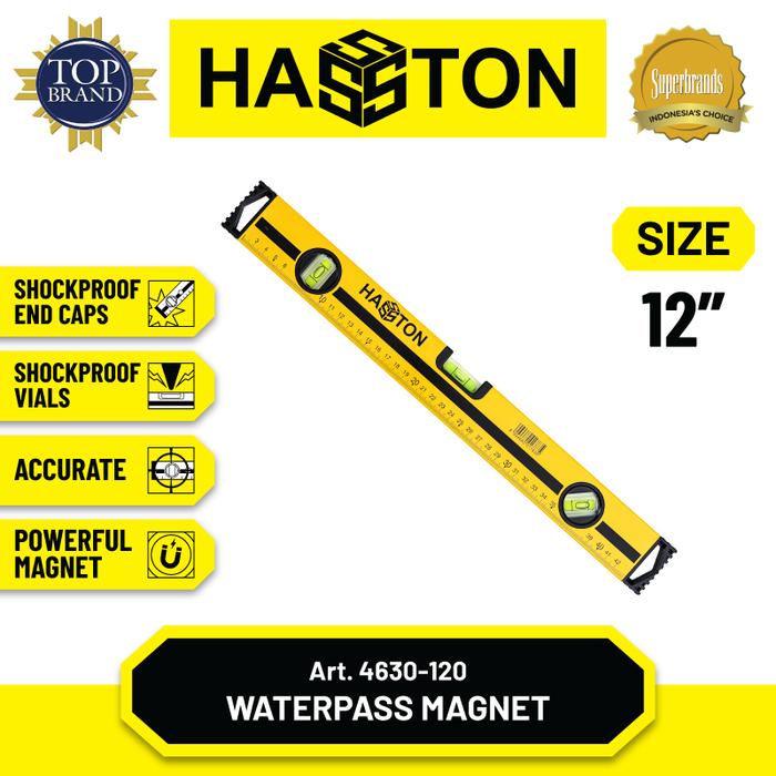 Gambar Hasston Waterpass Magnit Aluminium / Adjustable Level (4630) - 12 inch dari Hasston Tools undefined Tokopedia