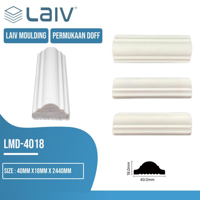 Gambar (LAIV) List PVC Wall Moulding  Dinding Lis Profil Ukiran Dinding Molding Anti Air Rayap Wall Batten (LAIV) - LMD-4018 2.4M dari INTERIORDECOR undefined Tokopedia
