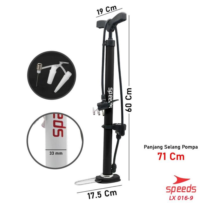 Gambar Speeds Pompa Angin Mini Ban Sepeda Motor / Ban Sepeda / Bola Pump Mini Serbaguna 016-4 - 9 HITAM dari Rianq Toko undefined Tokopedia
