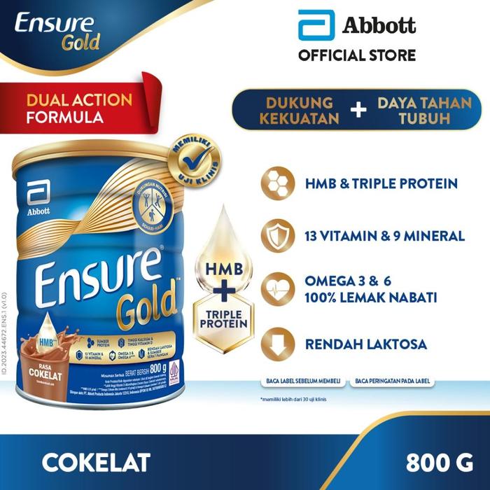 Gambar Ensure Gold HMB Cokelat 800 g - Nutrisi Dewasa Rendah Laktosa dari abqolshop undefined Tokopedia