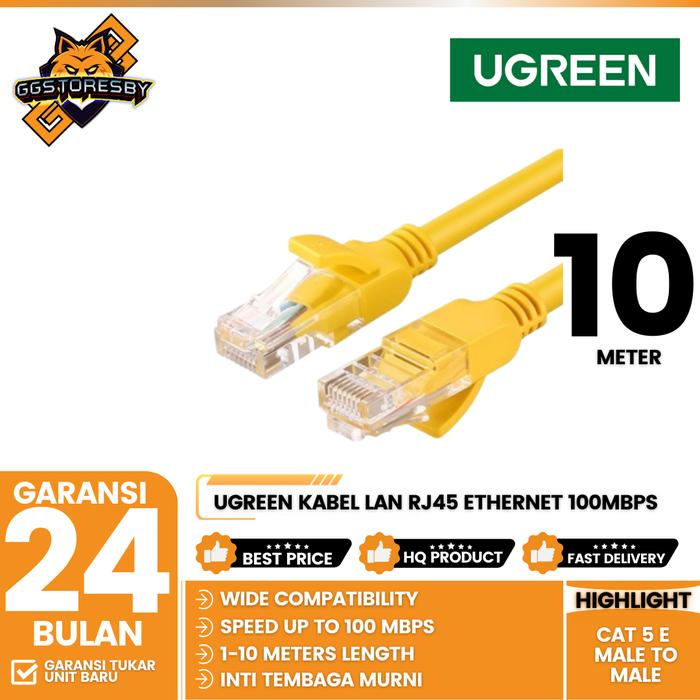 Gambar UGREEN Kabel LAN RJ45 Cat 5e UTP GIGABITE Ethernet 100mbps - 30642 10MTR dari GGSTORESBY undefined Tokopedia