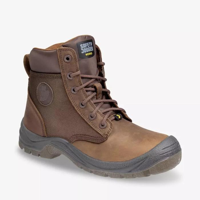 Gambar Sepatu Safety Jogger Mid Rush S3 Ziper Original - BROWN, 42 dari Toko Kencana Sukses undefined Tokopedia