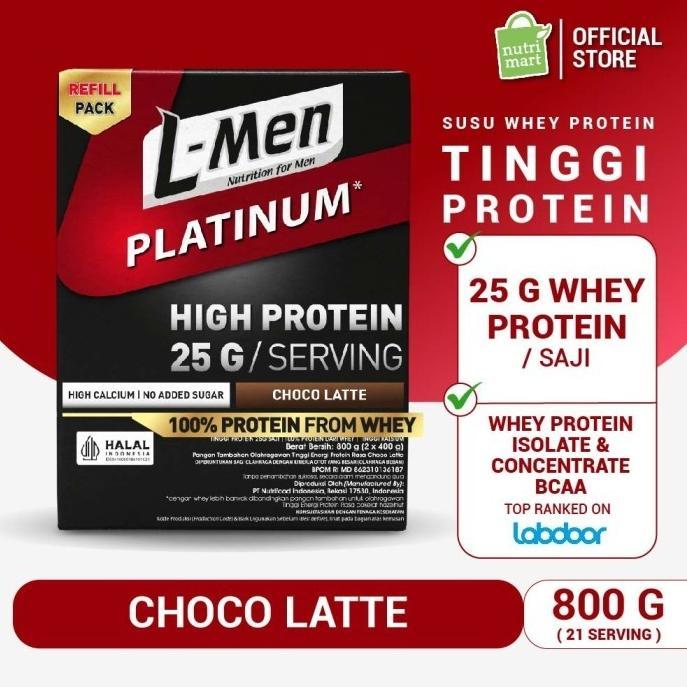 Gambar Terlaris L-Men Lmen Platinum Choco Latte Refill Kotak Whey Protein 800Gr dari Retro Chic&#39;s undefined Tokopedia
