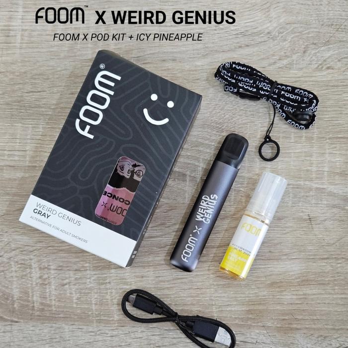 Gambar Foom X WG by Weird Genius Pod Kit Bundling WG Grey Silver Soft Pink Device + Lanyard + Liquid Foom 15ml Authentic - Grey IcyPineap dari TopIndonesiaPersada undefined Tokopedia