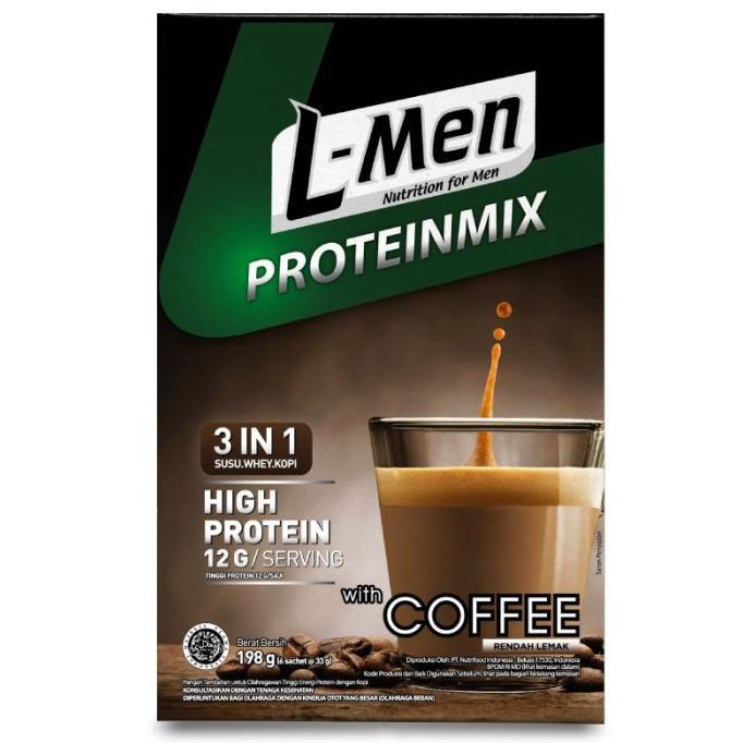 Gambar Terlaris L-Men Proteinmix Coffee Box (6 Sachet) - Lmen 12Gr Protein / Serving dari Retro Chic&#39;s undefined Tokopedia