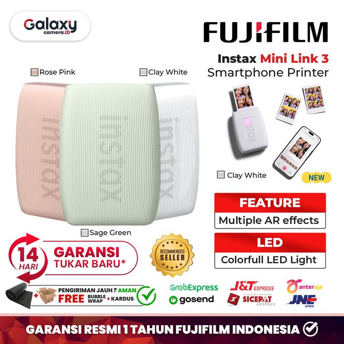 Gambar Fujifilm Instax Mini Link 3 Smartphone Printer Garansi Resmi - Clay White dari Galaxy Camera undefined Tokopedia