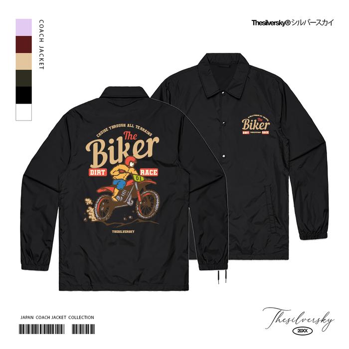 Gambar Thesilversky Coach Jacket Biker | Windbreaker Jaket Motor Black Cream - Black, S dari Thesilversky undefined Tokopedia