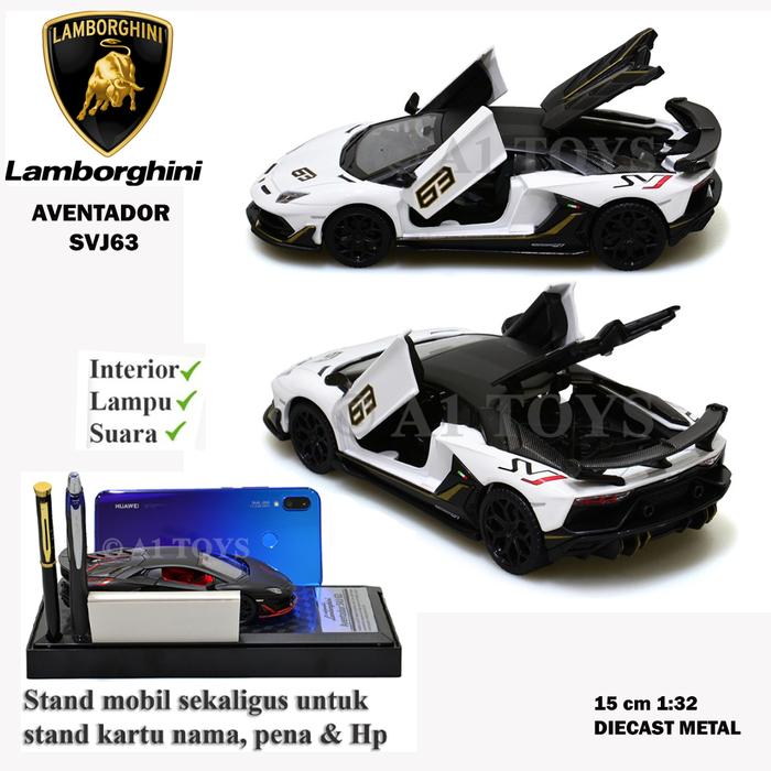 Promo Diecast mobil Lamborghini Aventador SVJ 63 putih CCA 15 cm