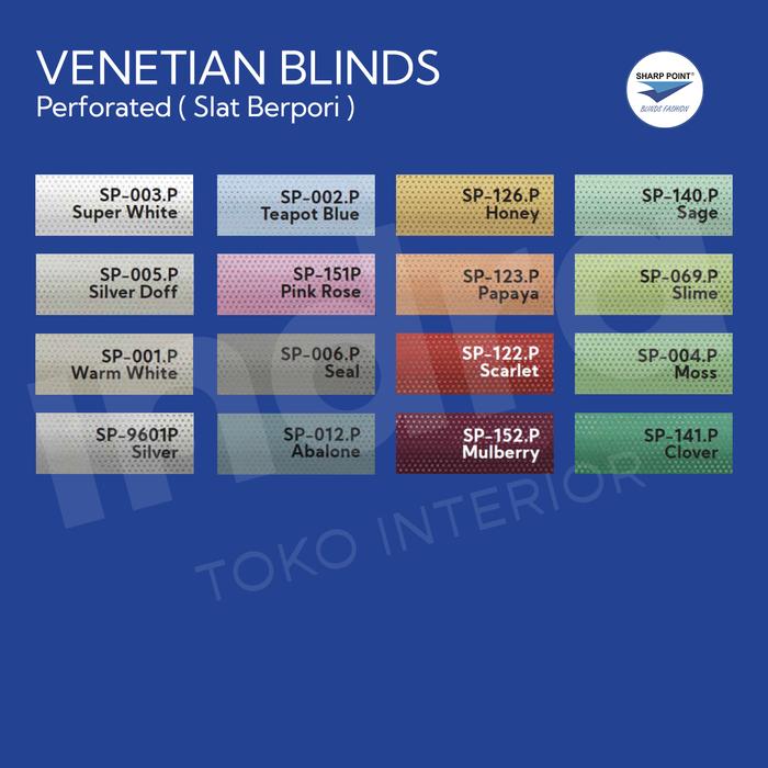 Gambar Venetian Blind / Tirai Alumunium / Kerai SHARP POINT - PERFORATED, Normal  dari Indrainterior undefined Tokopedia