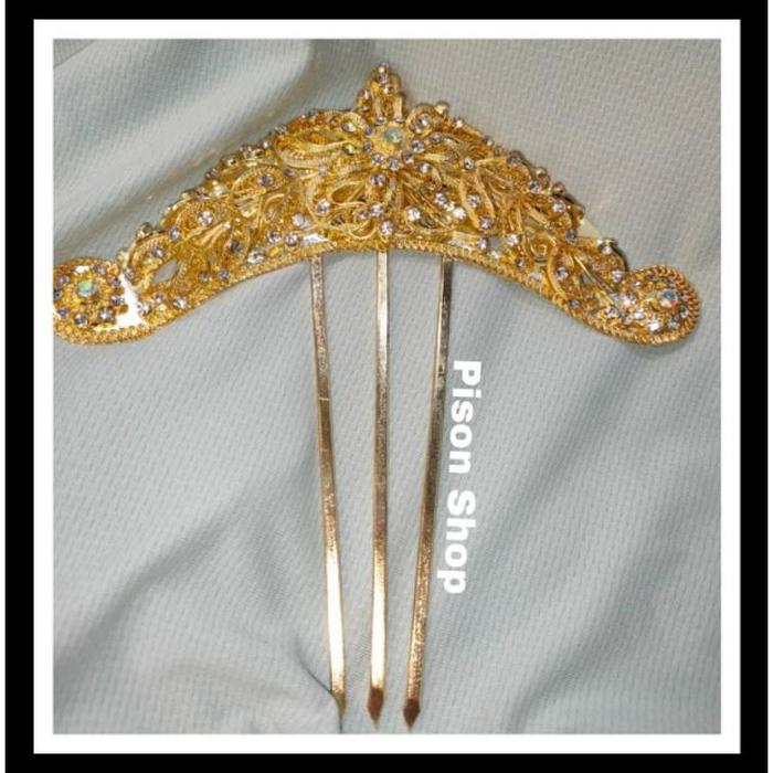 Gambar SARIAYU GUNUNGAN BUNGA TRAP ACCESORIES SANGGUL PENGANTIN WANITA ADAT JAWA AKSESORIES FASHION KONDE MANTEN CEWEK TRADISIONAL JAWA SOLO MURAH - Gold dari Hair Styling undefined Tokopedia