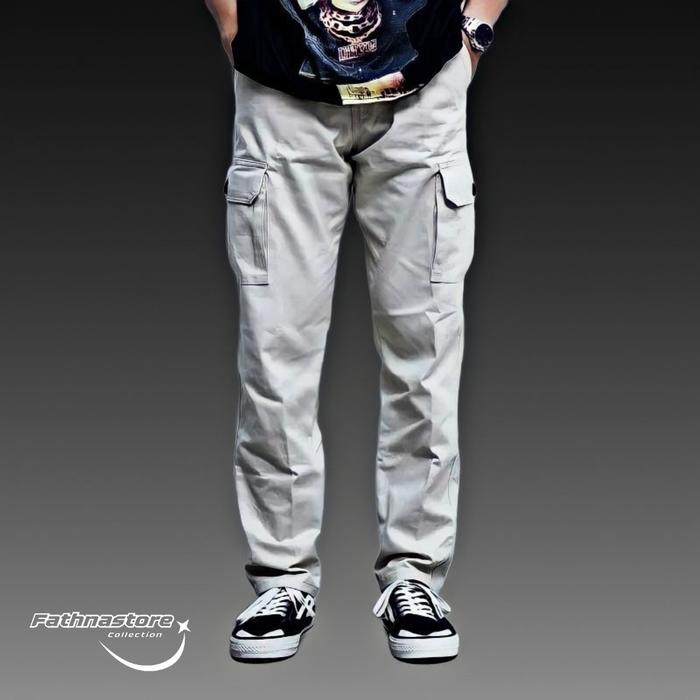 Gambar CELANA CARGO PANJANG KEREN MURAH MERIAH POLOS TRENDY ELEGAN TERBARU TERVIRAL 2024 - Cream, 27 dari fathnastore undefined Tokopedia