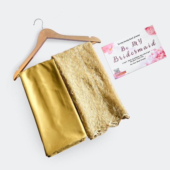Gambar Paket Seragam Bridesmaid Lengkap Wisuda Lamaran Keluarga Tile Akar Motif Brokat Kain Satin Velvet Premium - Gold, + 2m Batik dari Septia_Grosir undefined Tokopedia