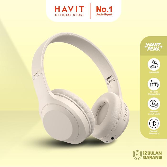 Gambar Havit H628BT Wireless Bluetooth Headphones Long Battery Life - Beige dari Havit Indonesia Official Store undefined Tokopedia
