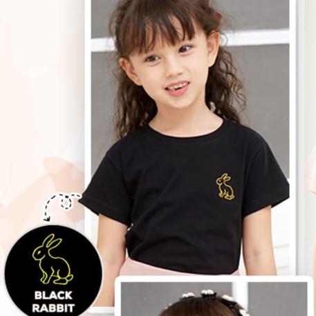 Gambar Kazel x Zebe Tshirt Bordir Girl (1 pcs) - Black rabbit, 7 dari Zebewearofficial undefined Tokopedia