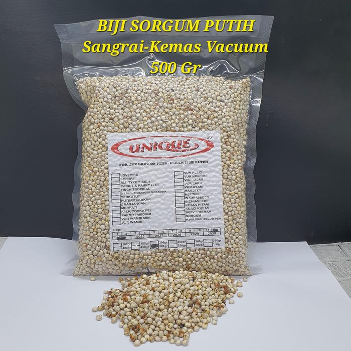 Gambar BIJI SORGUM PUTIH SANGRAI MILO SEED PAKAN BURUNG PUTER DERKUKU LOVEBIRD MEDIUM PARROT MERPATI HAMSTER - 500 gram dari GOES KM SHOP undefined Tokopedia