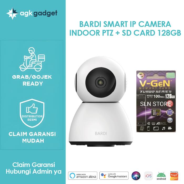 Gambar Bundling BARDI Smart CCTV Indoor PTZ IP Camera 355° free Memory Card - + Memory 128GB dari AGKGADGET undefined Tokopedia