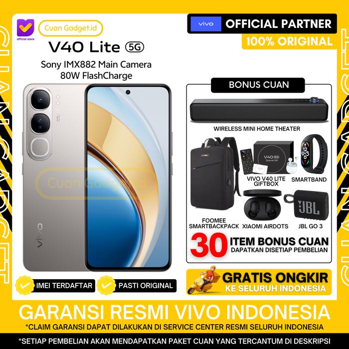 Gambar VIVO V40 LITE 5G 8/256 VIVO V 40 LITE 5G 8/256 GARANSI RESMI INDONESIA - TITANIUM SILVER, BONUS 30 ITEM dari Cuan Gadget.id undefined Tokopedia