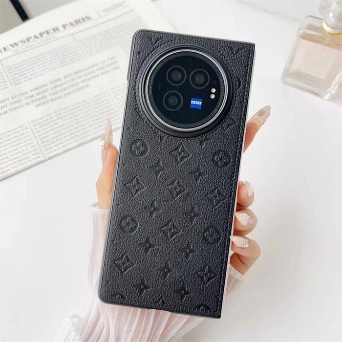 Gambar For VIVO X Fold 3 Pro Retro foldable mobile phone case with embossed leather pattern protective cover - Hitam, Xfold 3 dari Pear' Case undefined Tokopedia